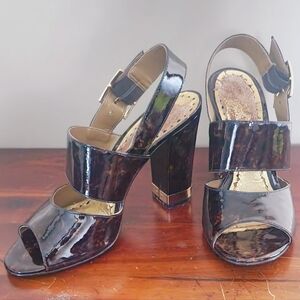 BCBGirls Brown Gold Heeled Sandals